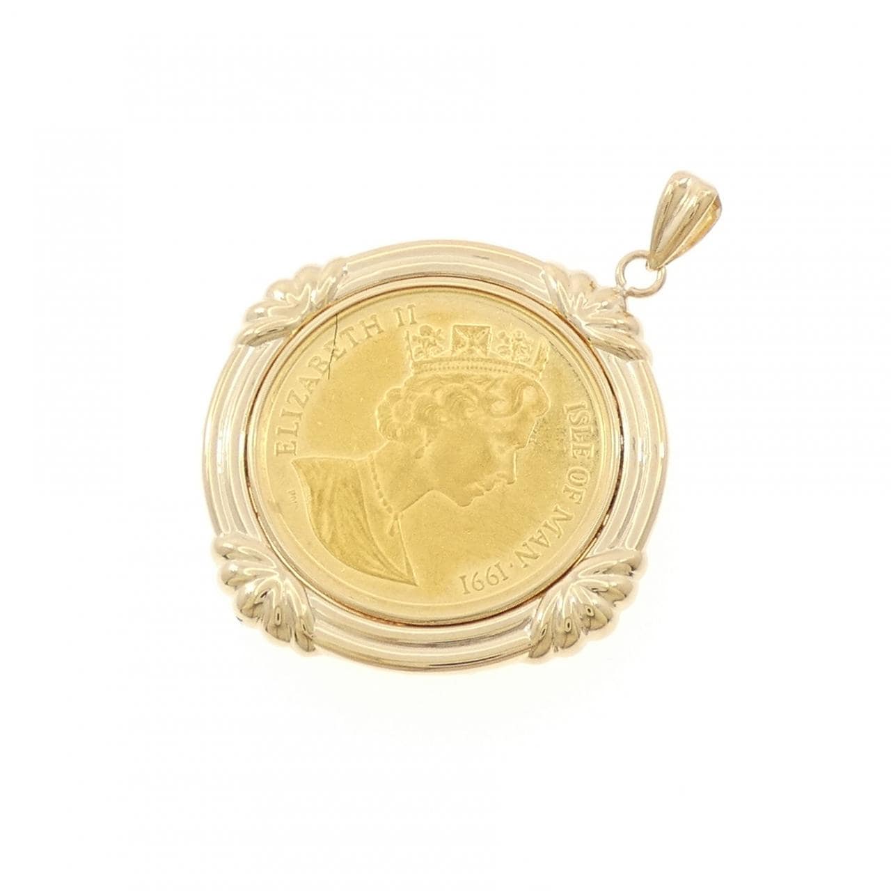 K18YG(枠) コイン ペンダント