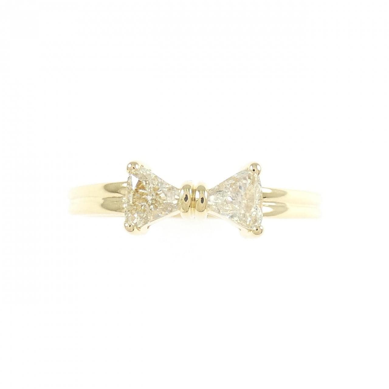 K18YG リボン ダイヤモンド リング 0.33CT