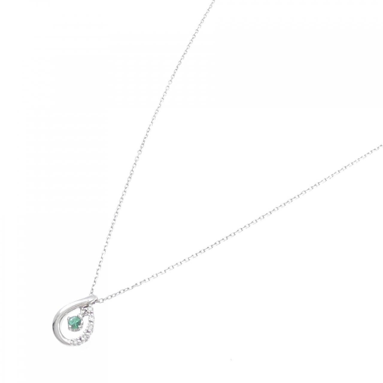 K18WG Tourmaline necklace 0.05CT