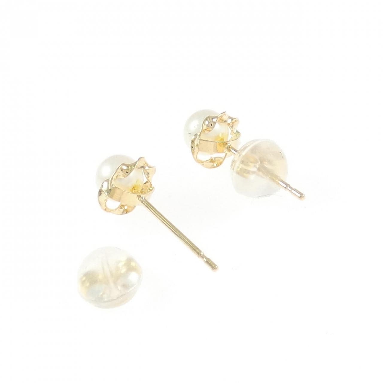 K18YG 淡水パール ピアス 4.2mm