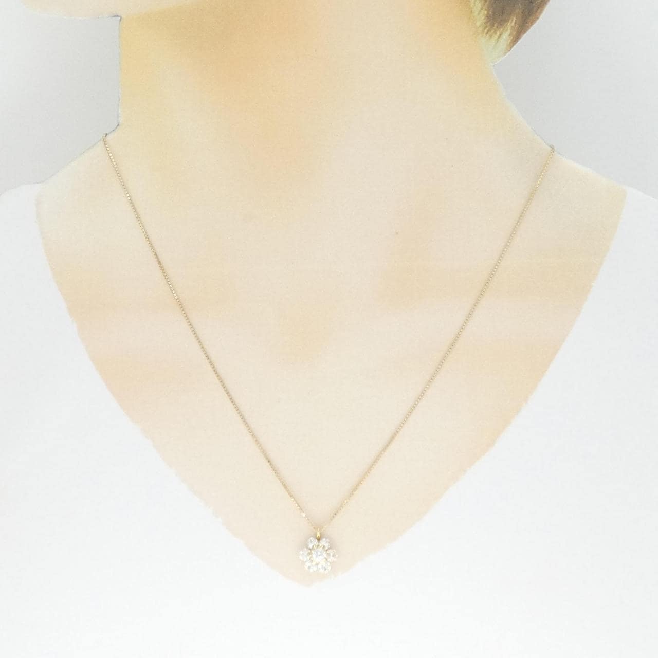 K18YG flower Diamond necklace 1.00CT