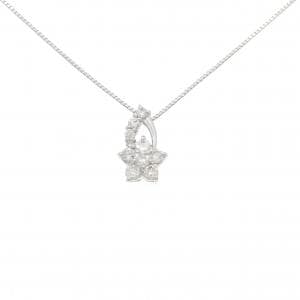 PT900/PT850 フラワー ダイヤモンド ネックレス 0.50CT