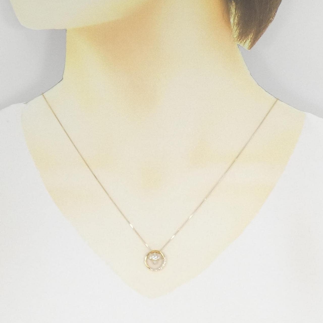 K18YG 2WAY ダイヤモンド ネックレス 0.142CT