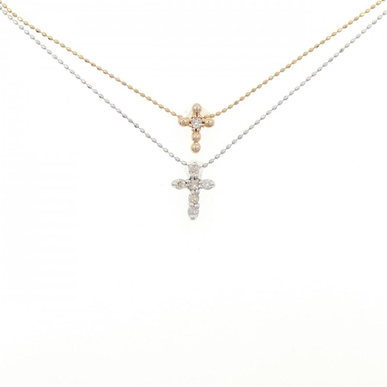 K18YG/K18WG ダイヤモンド ネックレス 0.20CT
