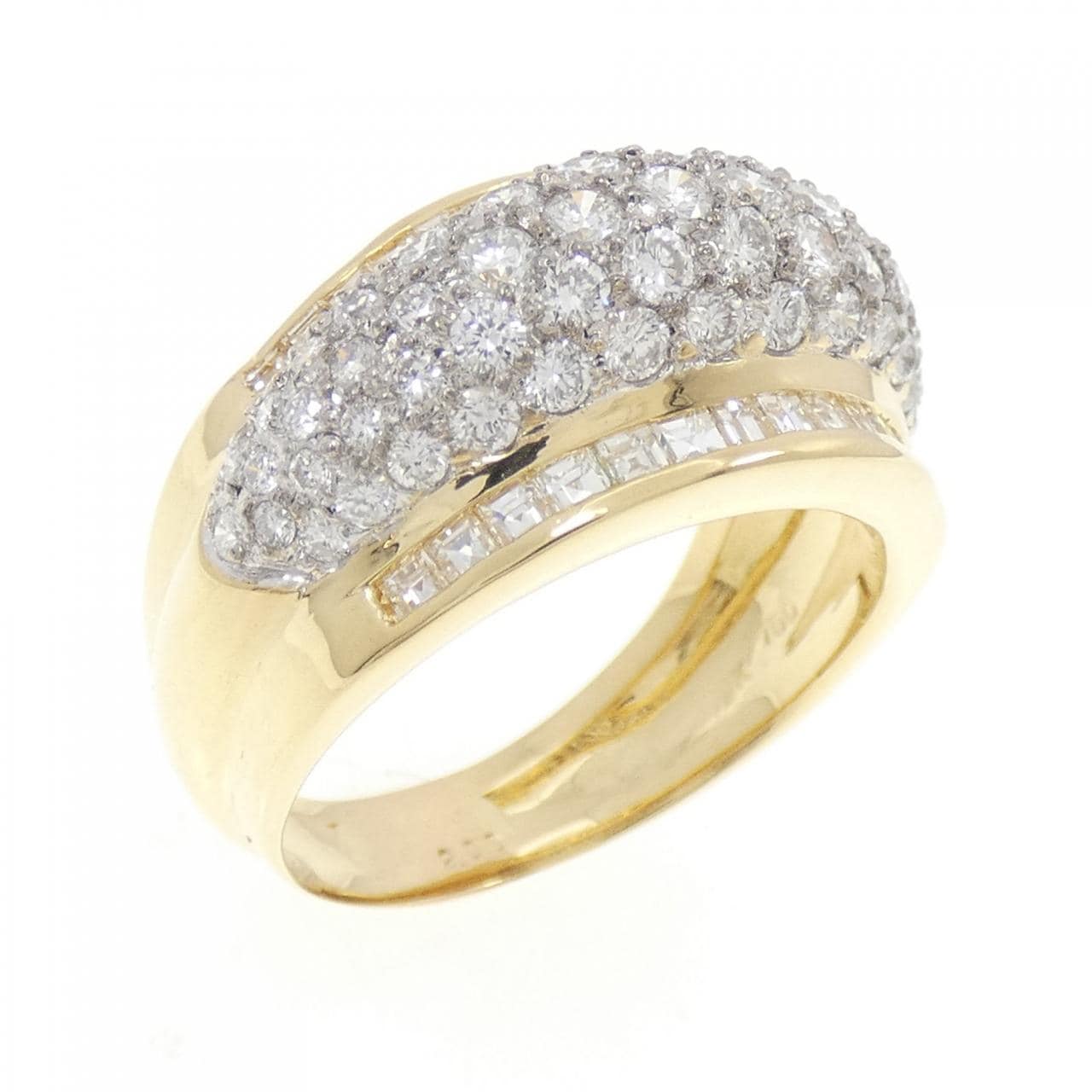 750YG/750WG パヴェ ダイヤモンド リング 2.00CT