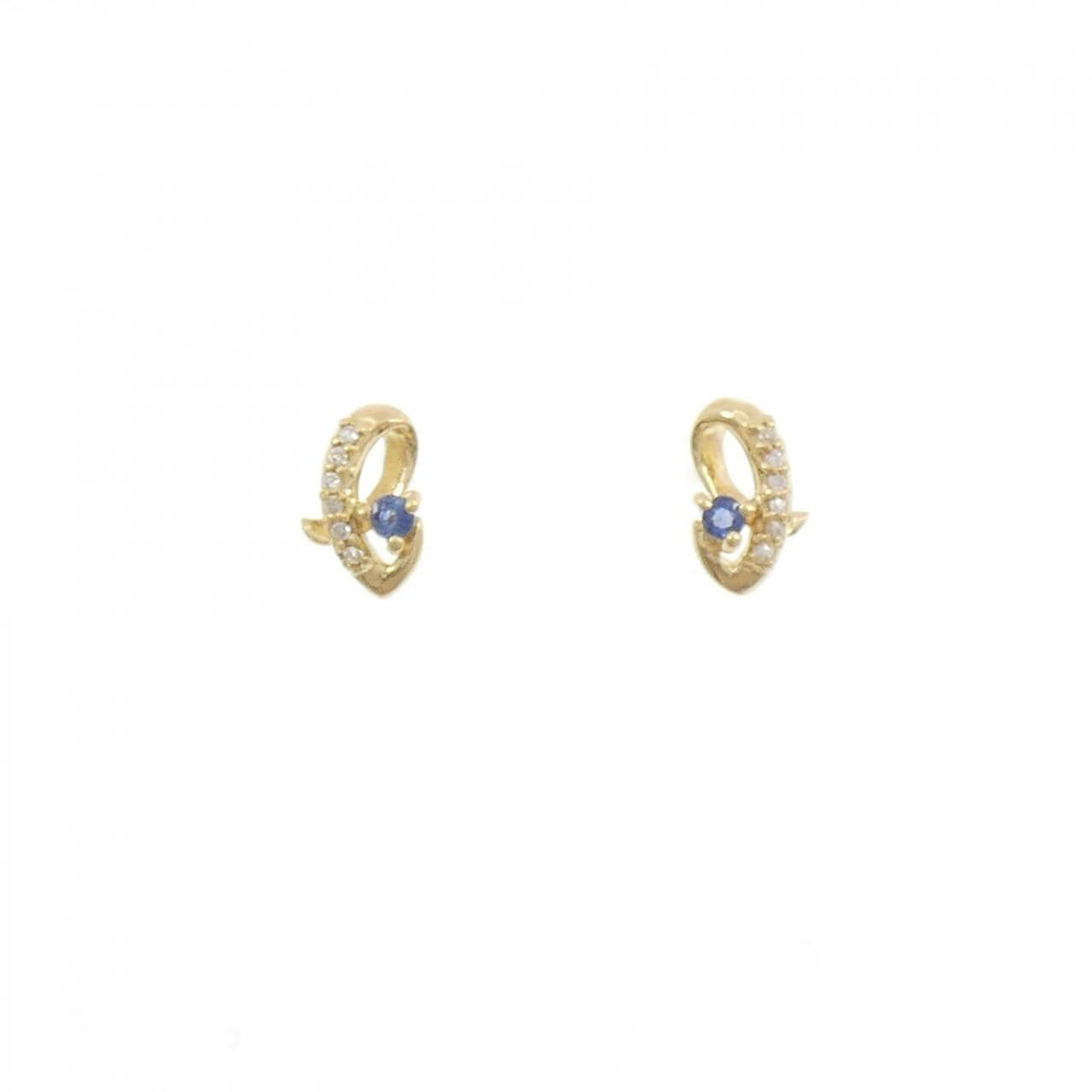 K18YG藍寶石耳釘
