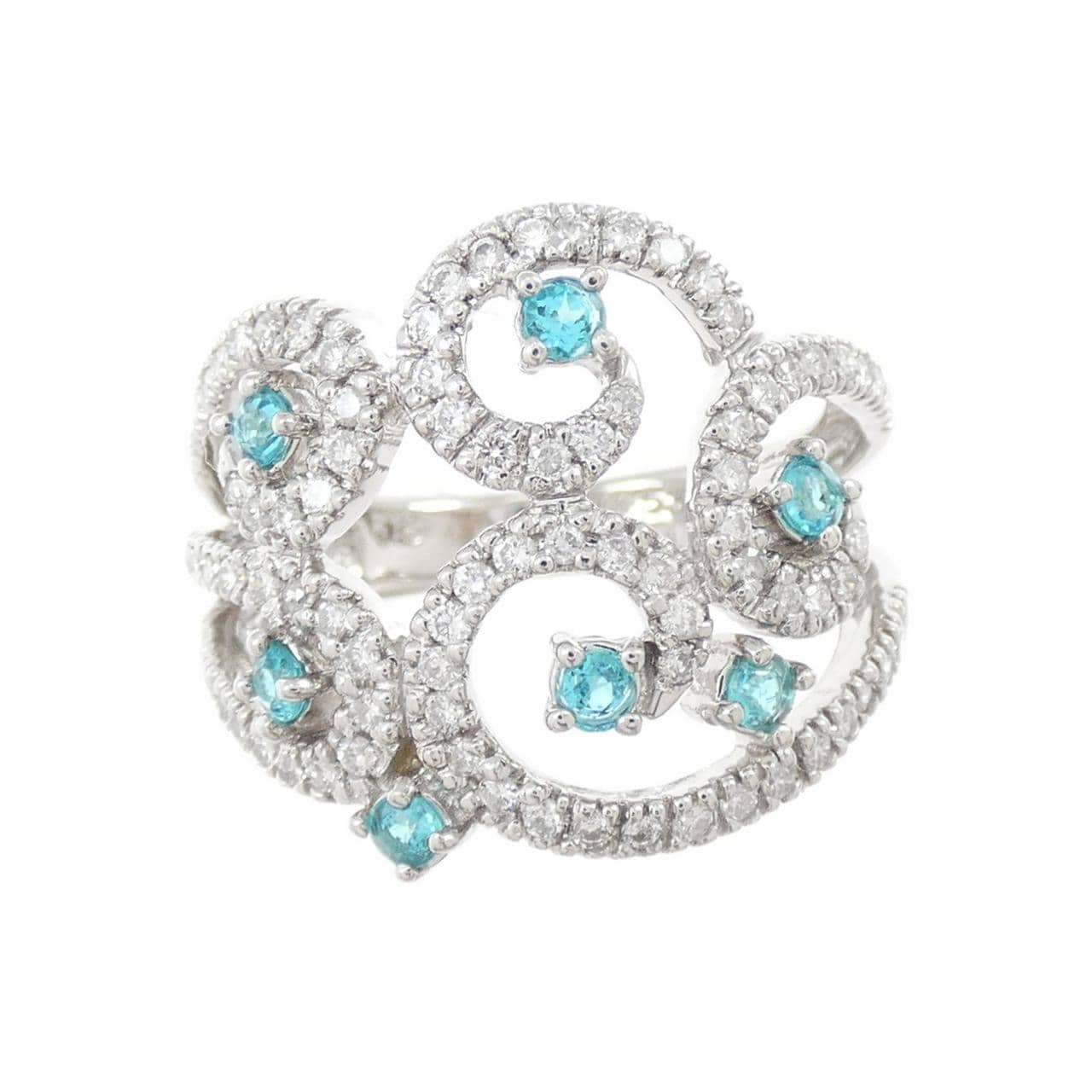 K18WG パライバトルマリン リング 0.24CT