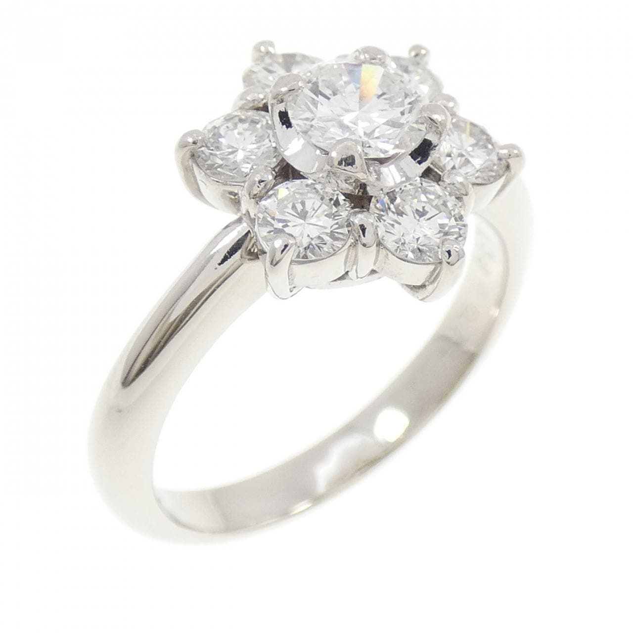 PT900 フラワー ダイヤモンド リング 0.38CT