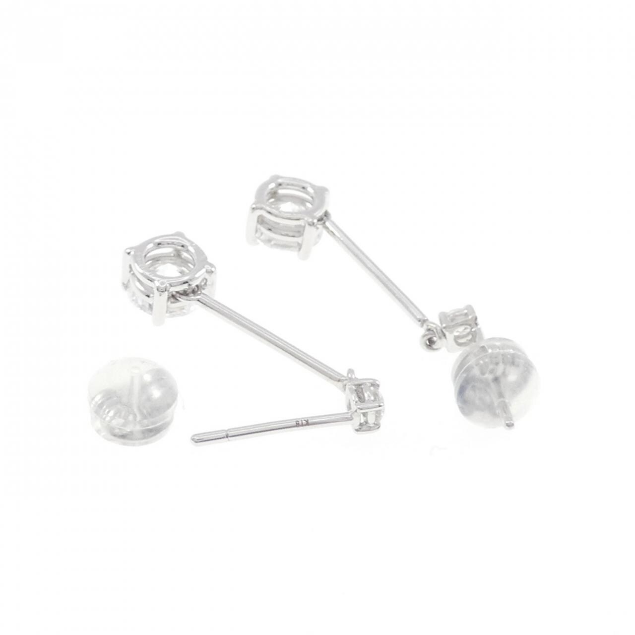 K18WG ダイヤモンド ピアス 0.618CT 0.641 D-F SI1 VG-G