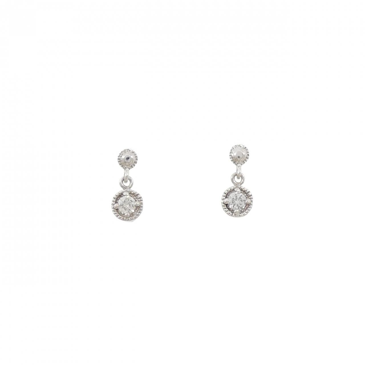 PT900 ダイヤモンド ピアス 0.12CT