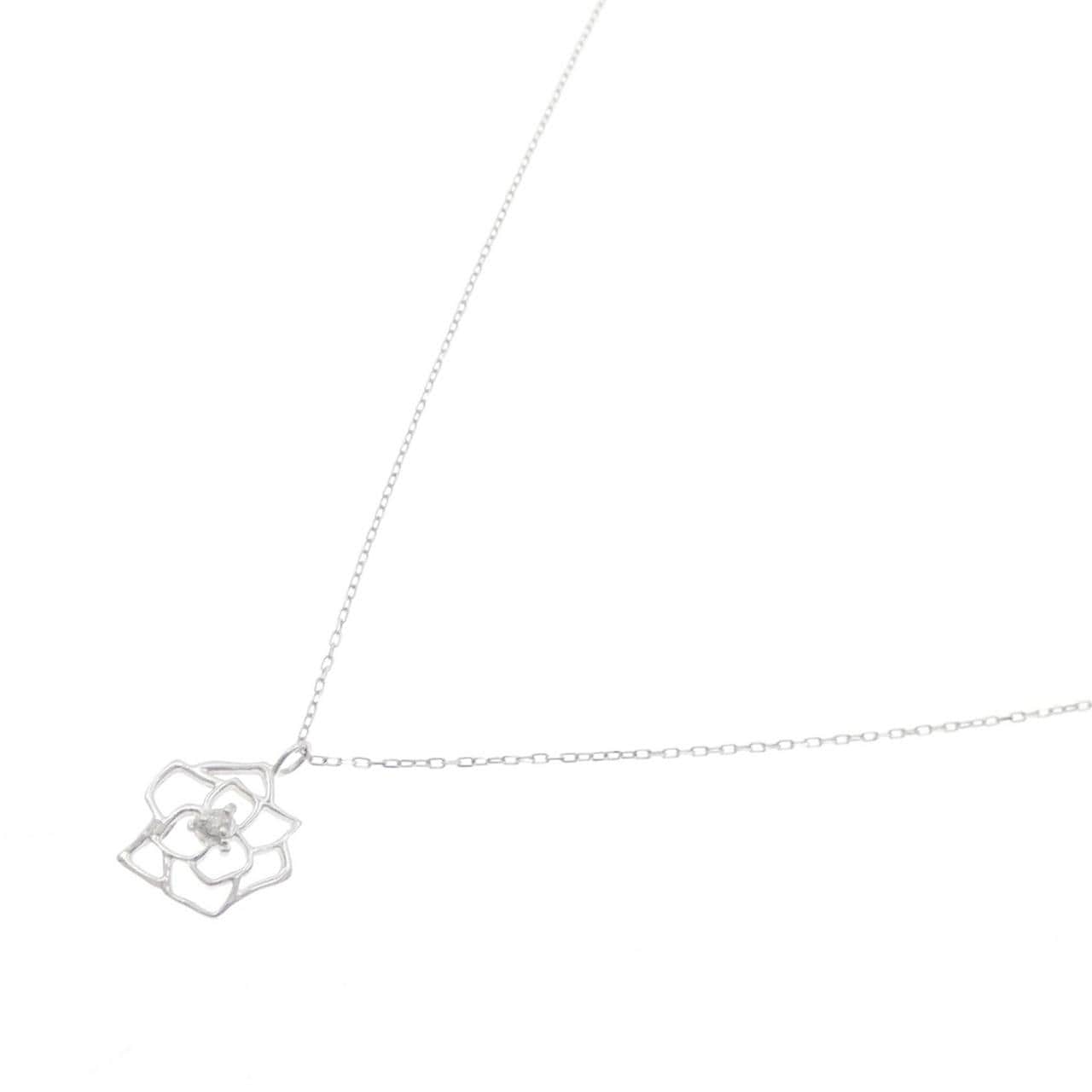 K10WG ローズ ダイヤモンド ネックレス 0.01CT