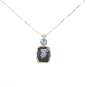 K18YG ブルートパーズ ネックレス