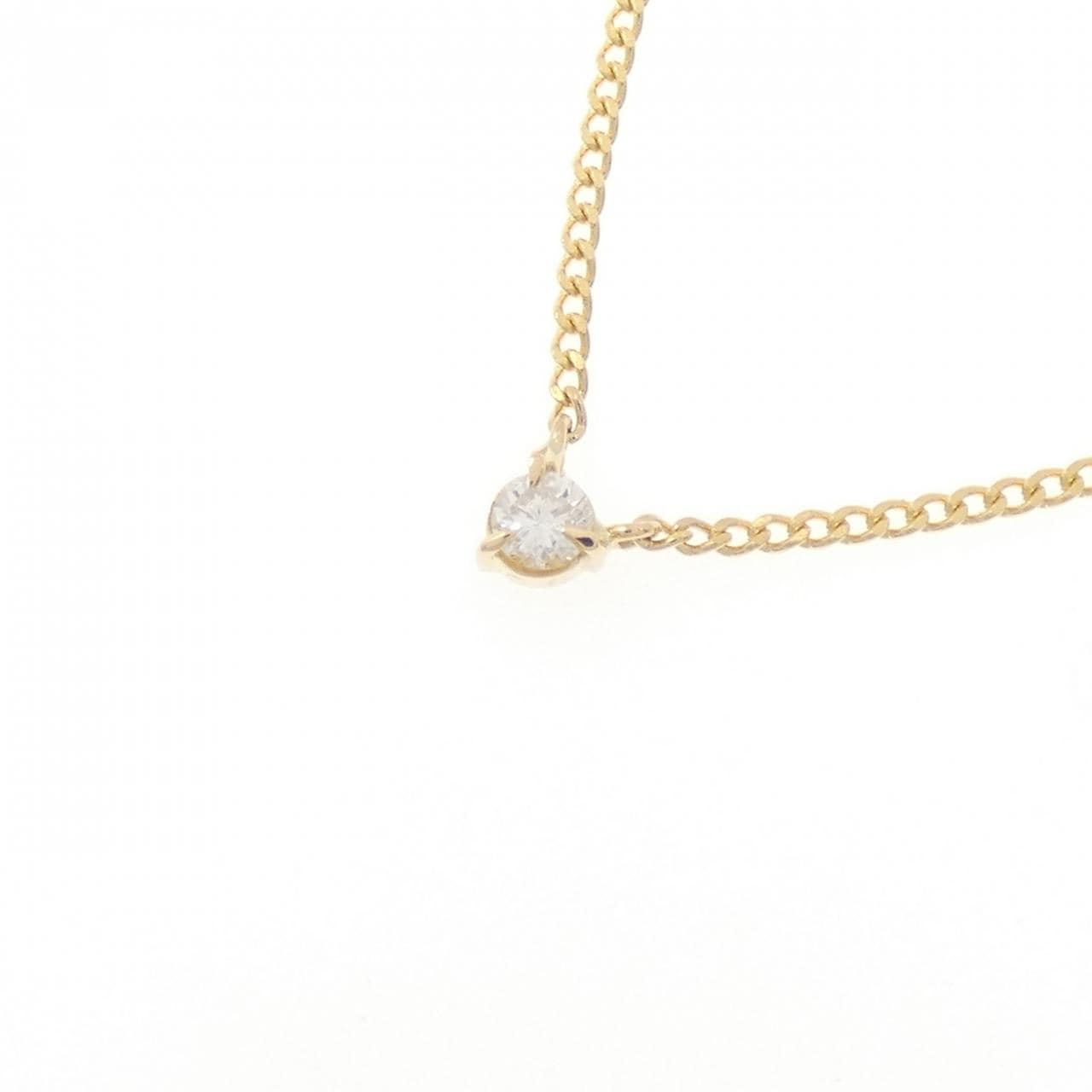 K18YG ソリティア ダイヤモンド ネックレス 0.08CT
