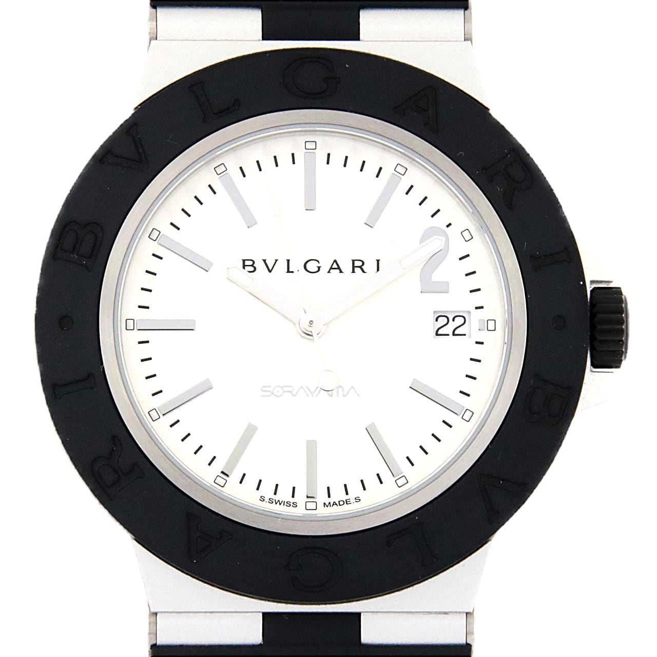 未使用 ブルガリ BVLGARI アルミニウム 空山基LIMITED 103703 BB40AT ラバー × アルミニウム メンズ  46624