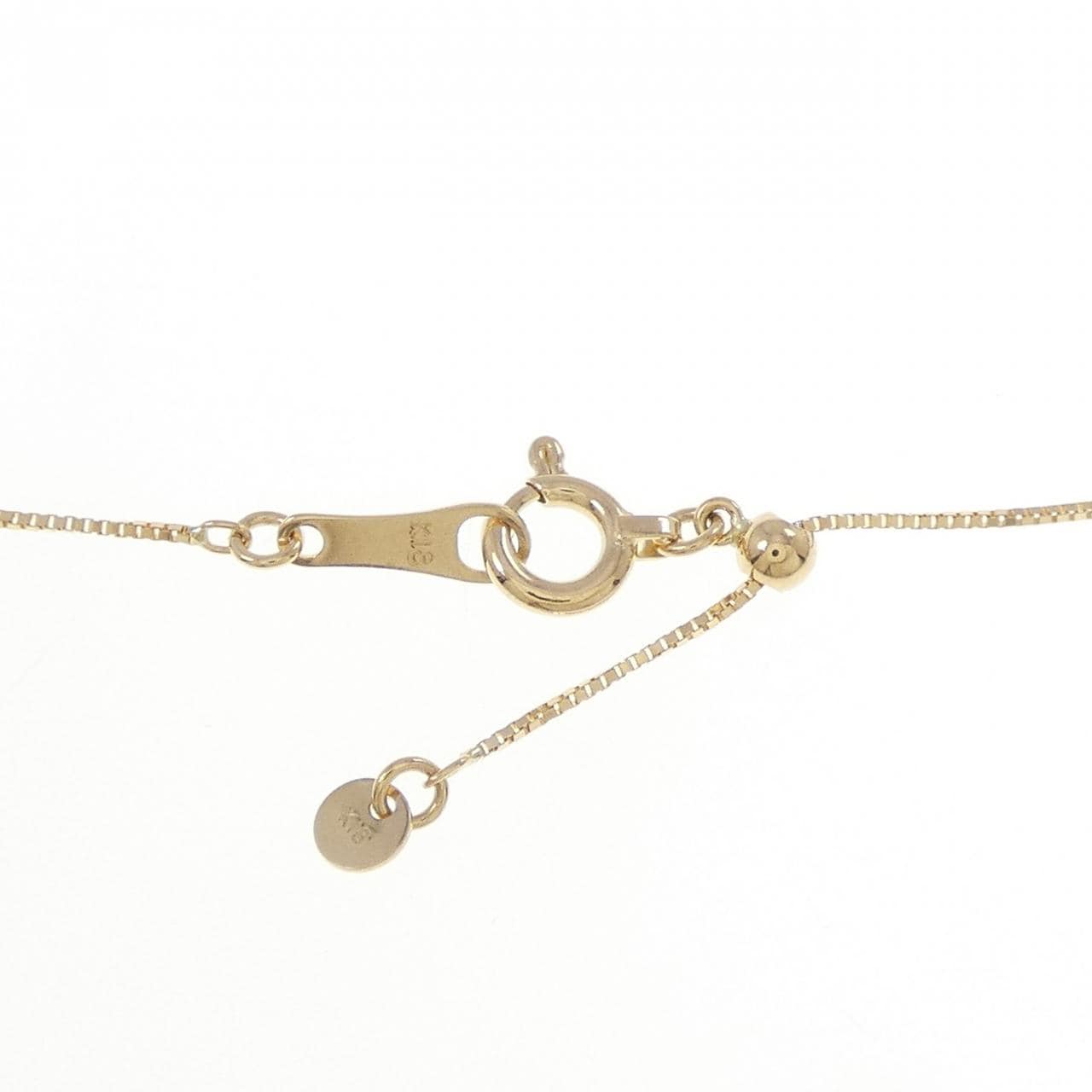 K18PG/K18YG フラワー ダイヤモンド ネックレス 0.07CT