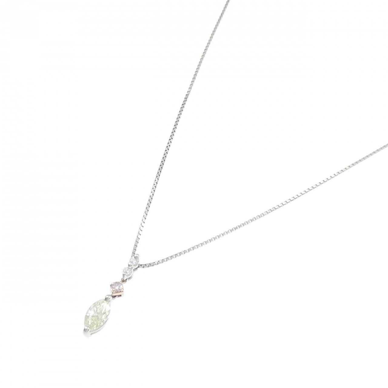 PT900/K18PG/PT850 ダイヤモンド ネックレス 0.526CT