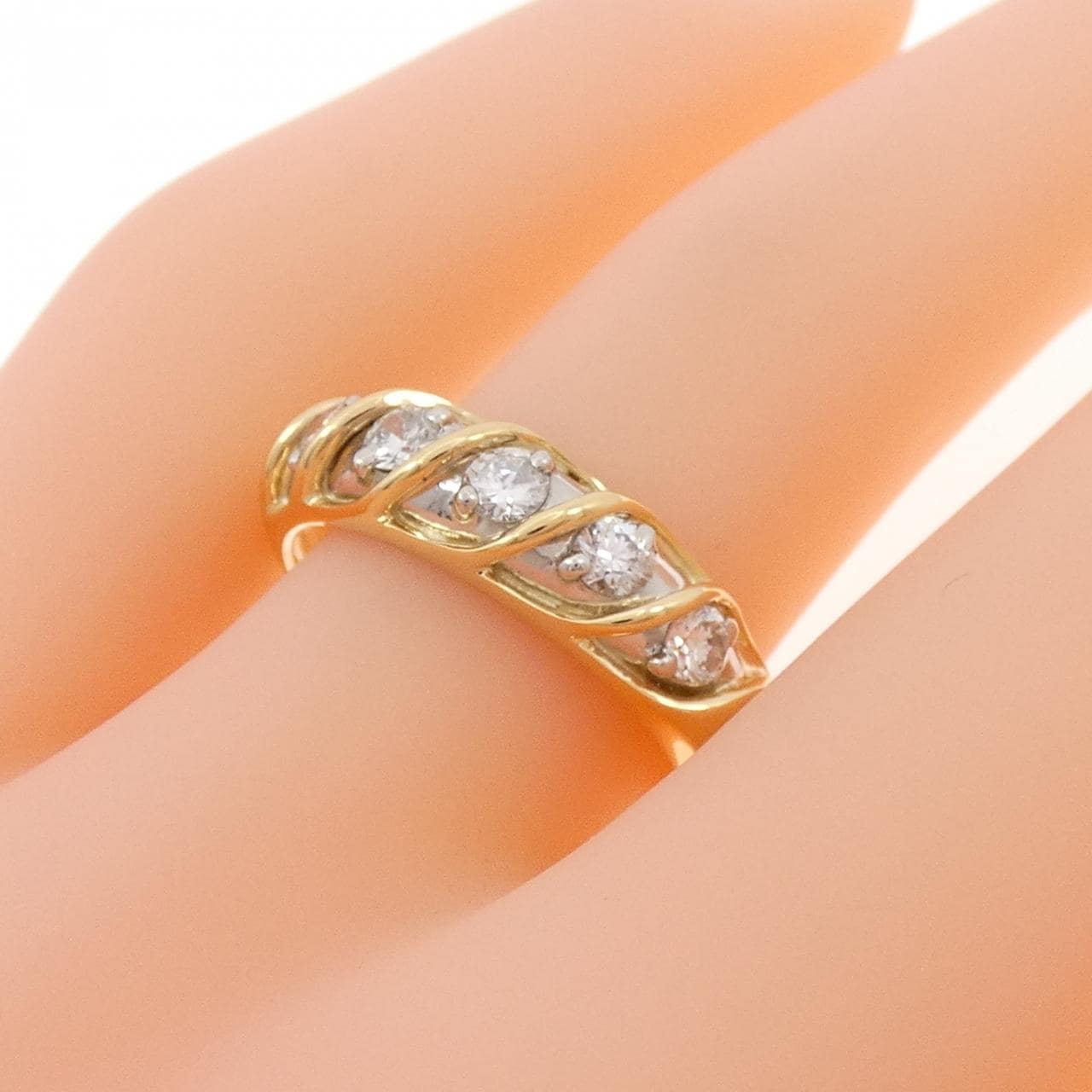 K18YG/PT900 ダイヤモンド リング 0.376CT