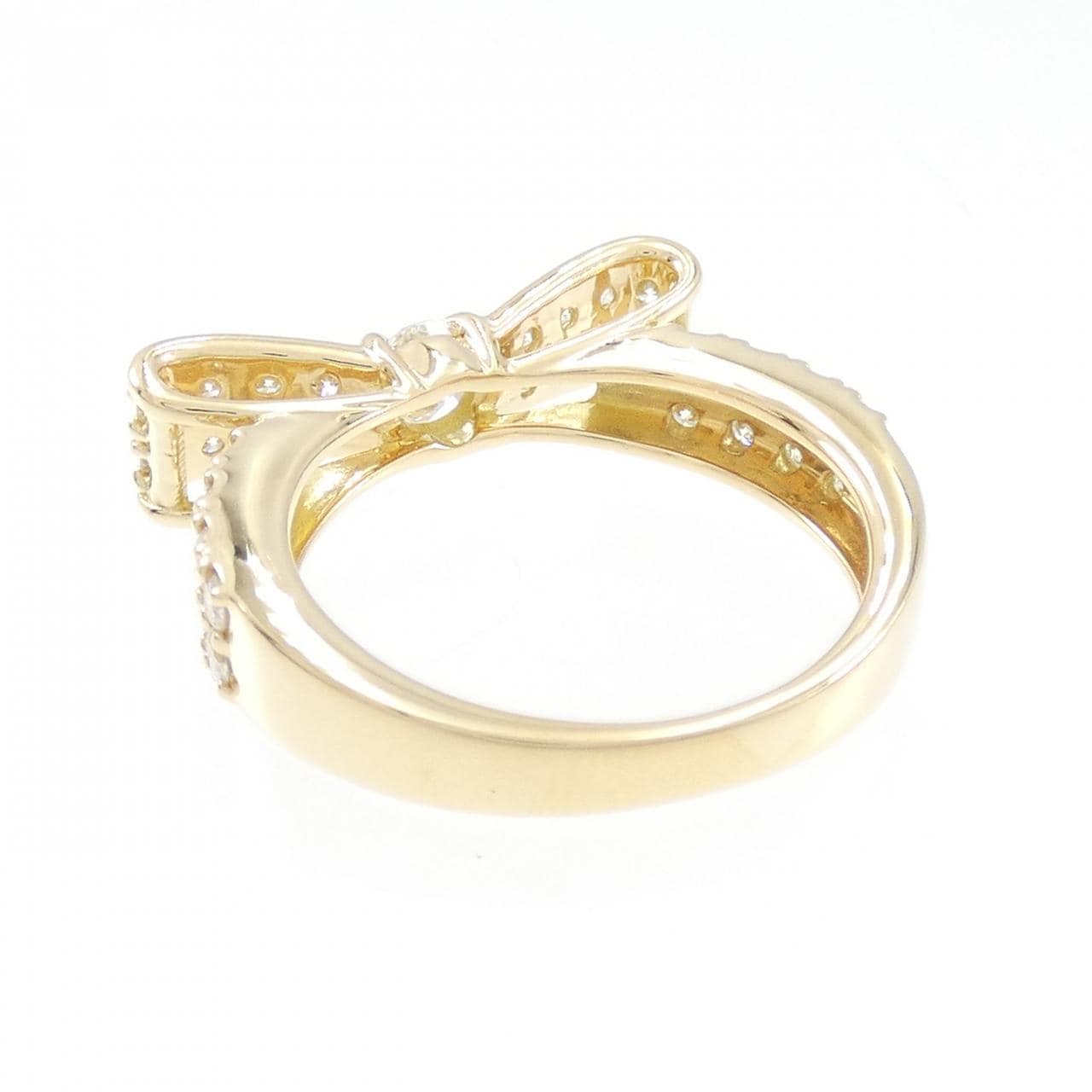 K18YG リボン ダイヤモンド リング 0.218CT