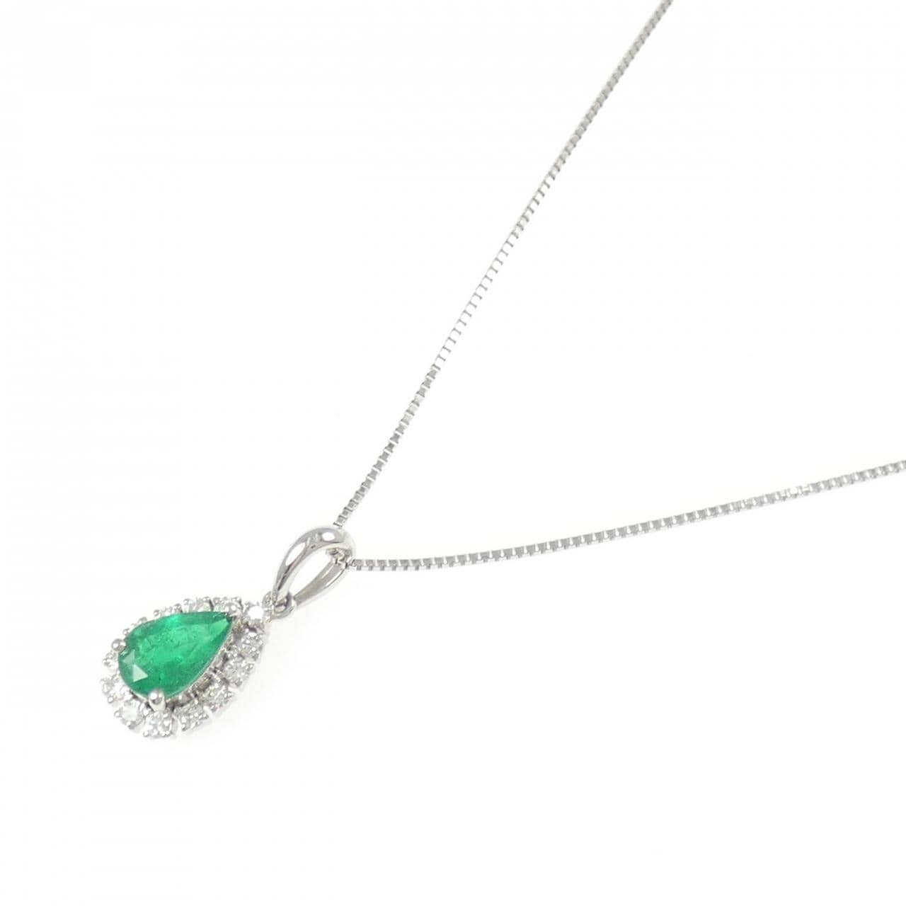 PT900/PT850 エメラルド ネックレス 0.66CT