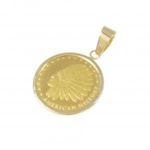 K18YG(枠) コイン ペンダント