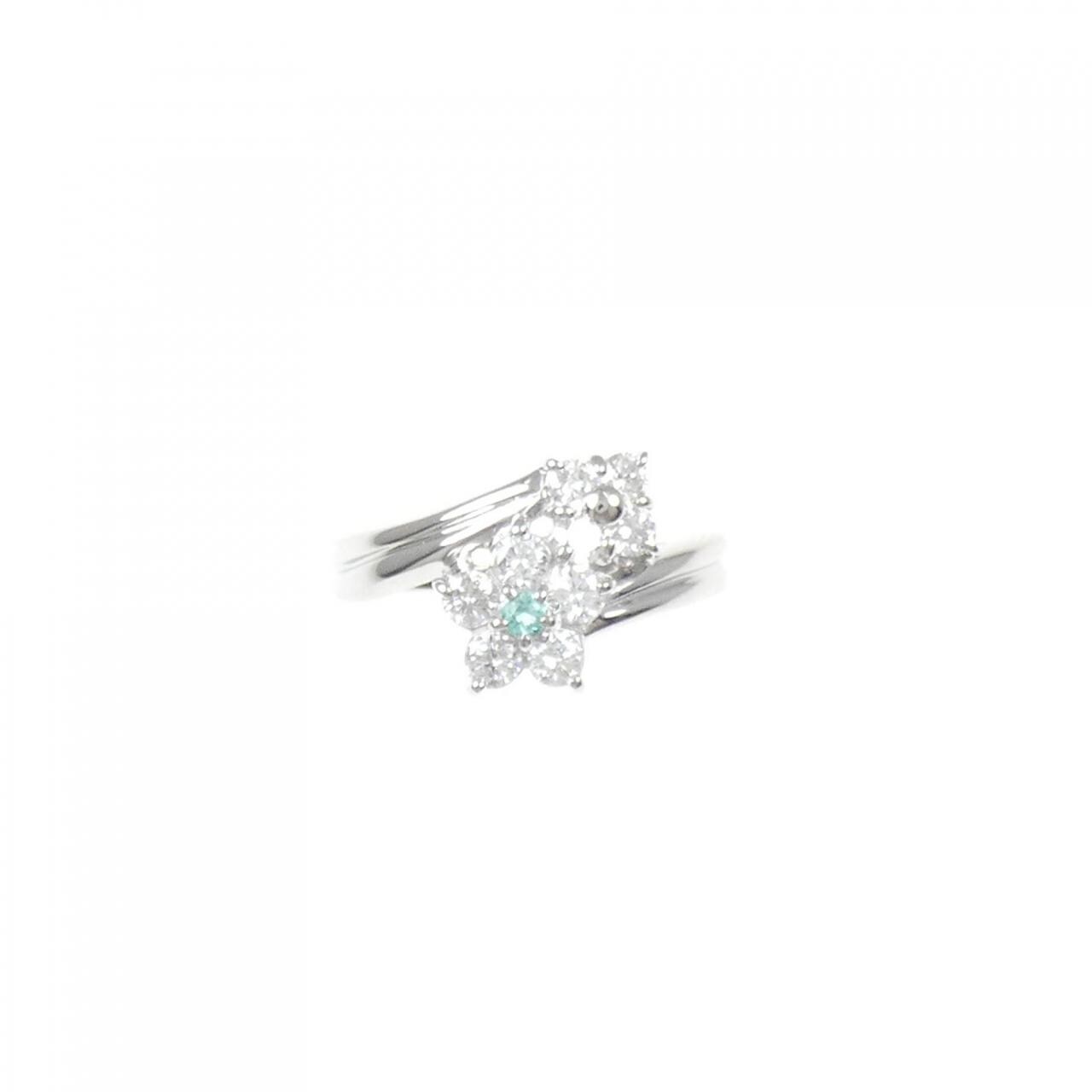 PT900 花形碧玺戒指 0.03CT