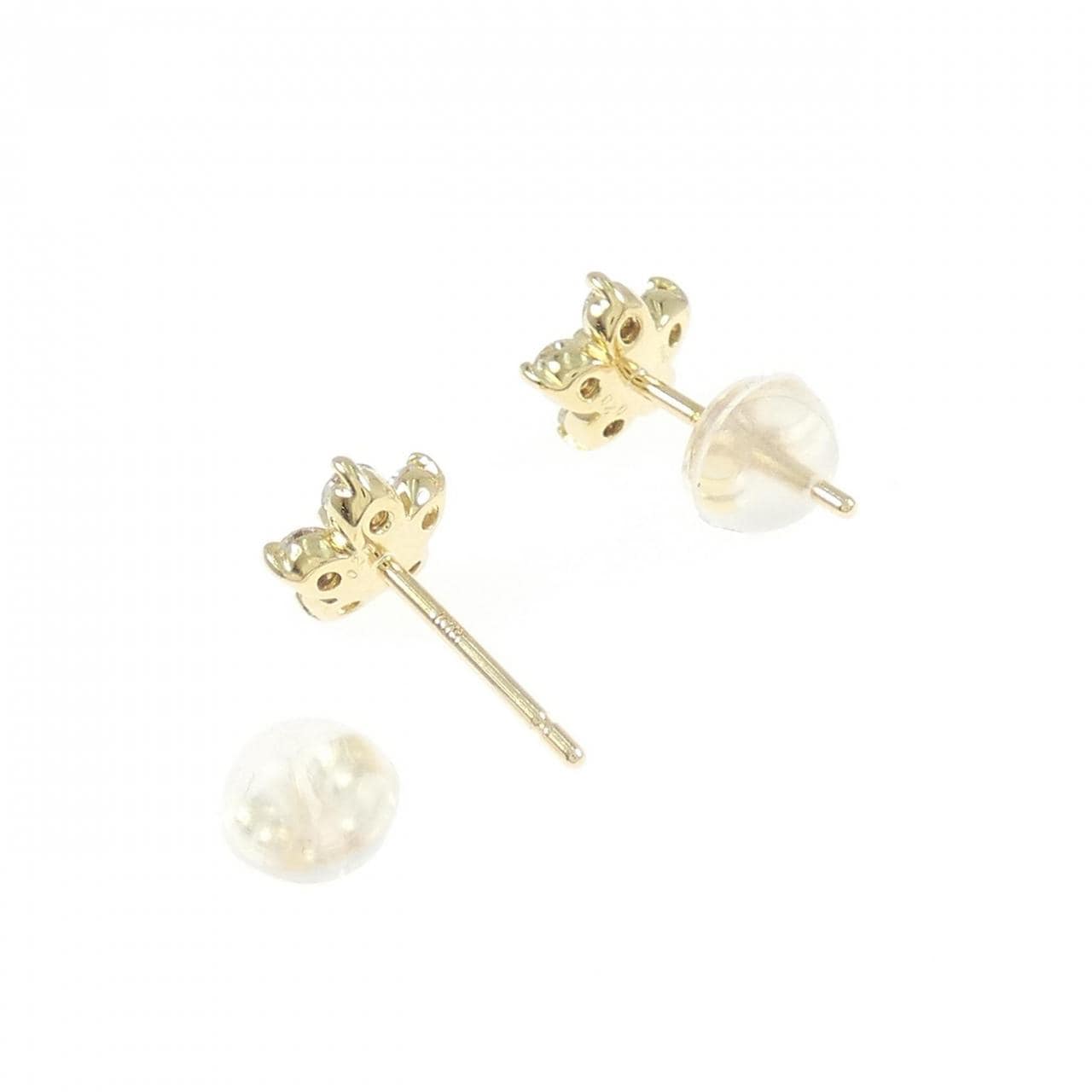 K18YG フラワー ダイヤモンド ピアス 0.40CT