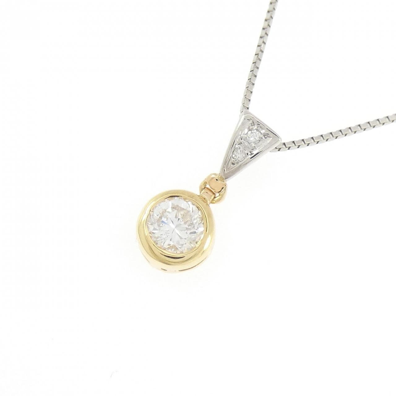 K18YG/PT900/PT850 ダイヤモンド ネックレス 0.515CT