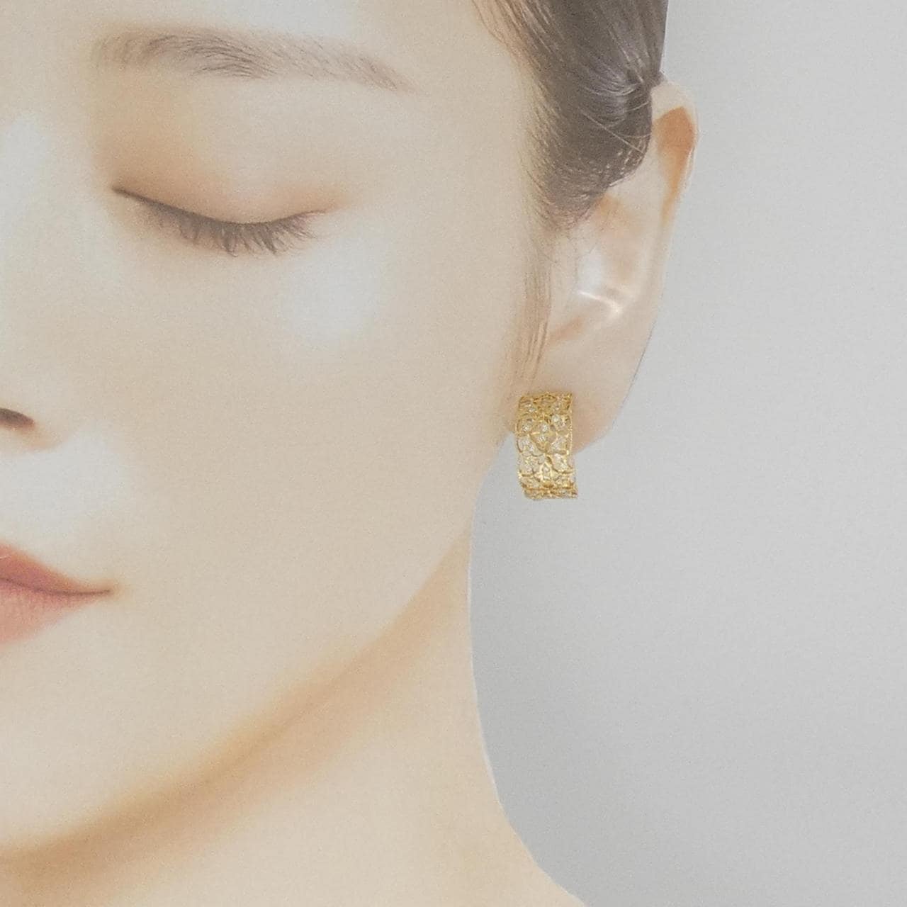 K18YG鑽石耳環/耳夹0.51CT