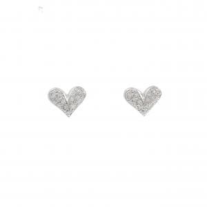 K18WG ハート ダイヤモンド ピアス 0.24CT