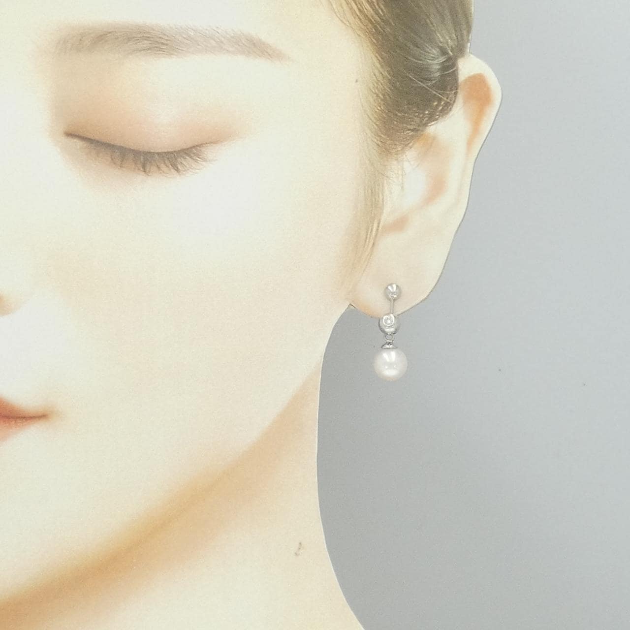 PT900 アコヤパール イヤリング 7.6mm