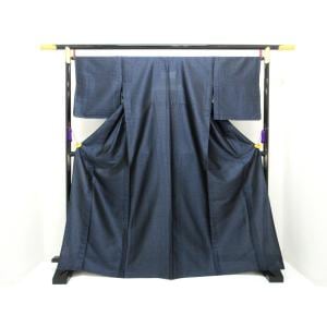 【未使用品】単衣　お召織小紋　身幅３Ｌ寸