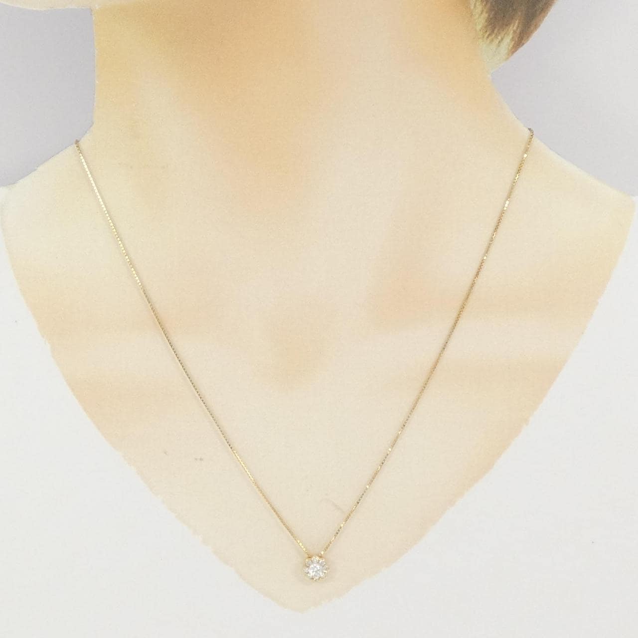 K18YG フラワー ダイヤモンド ネックレス 0.20CT