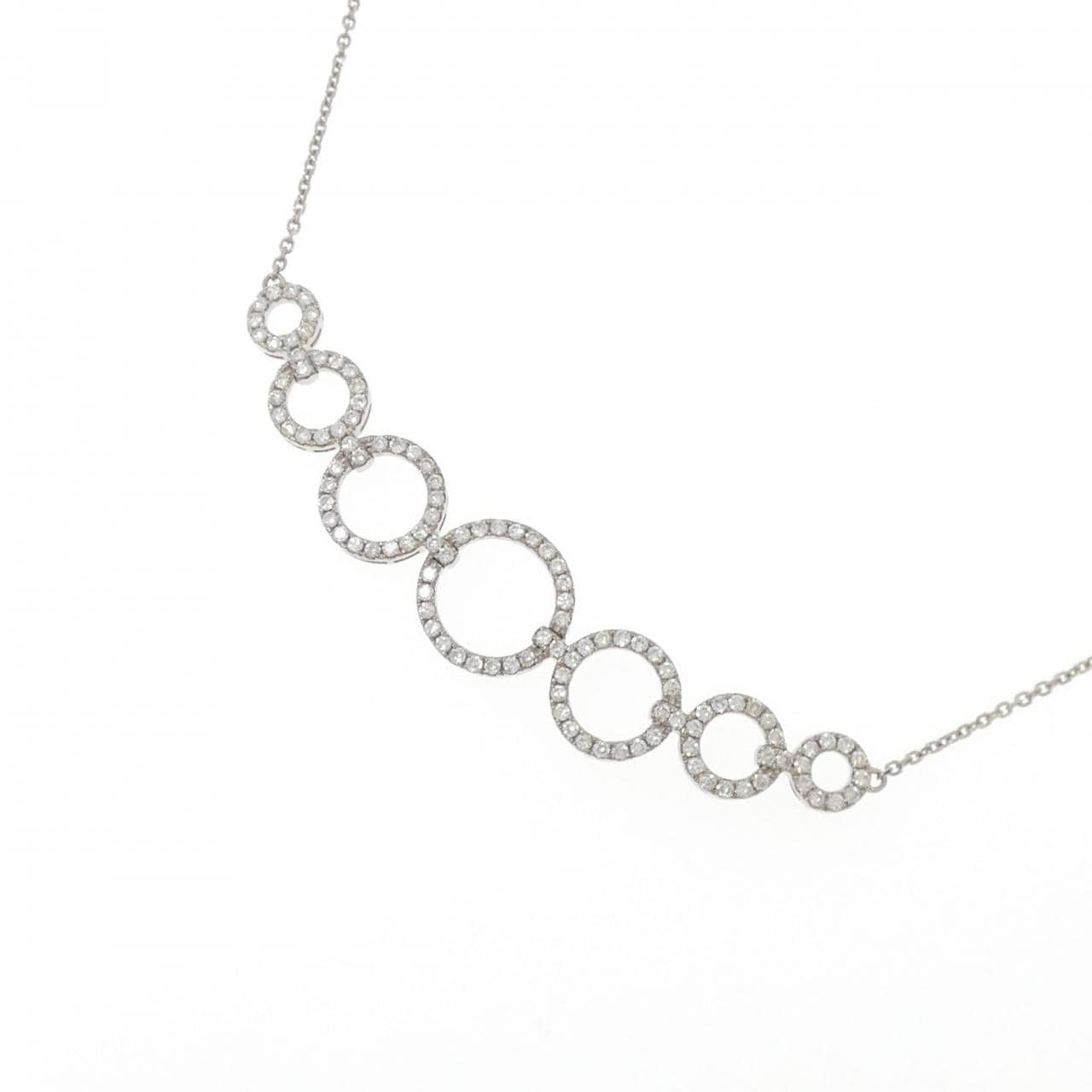 K18WG ダイヤモンド ネックレス 0.85CT