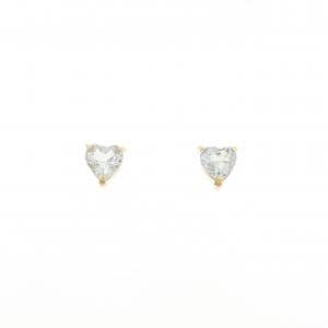 K18YG ハート アクアマリン ピアス