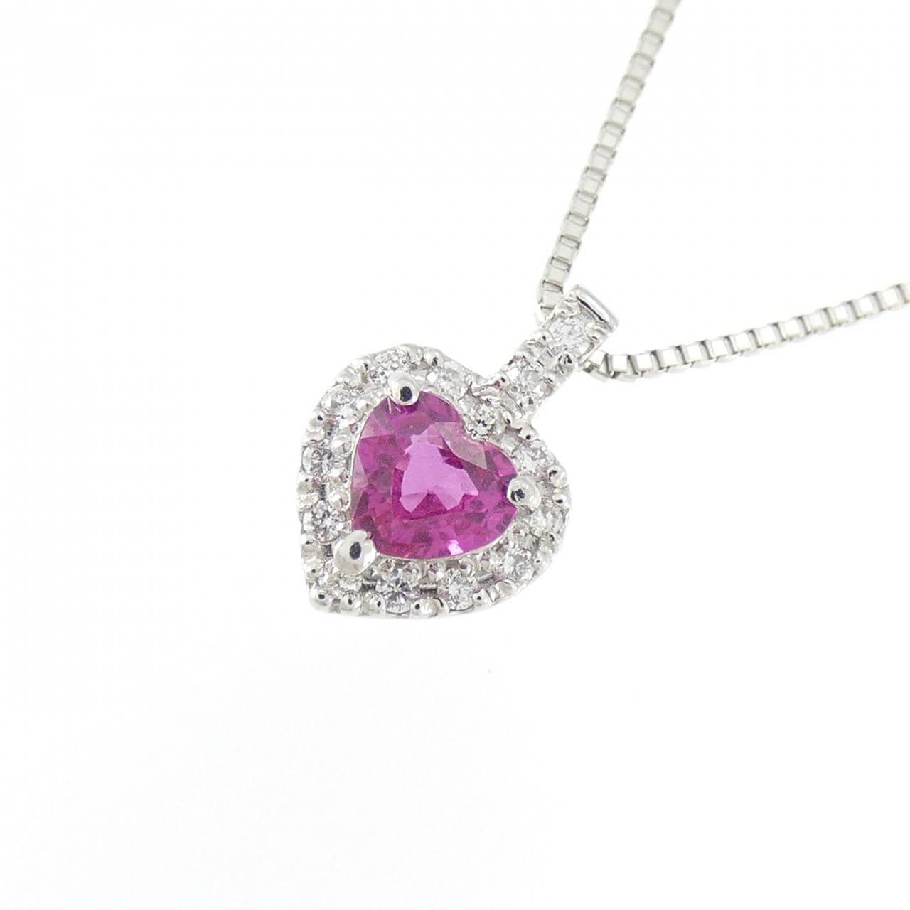 PT Heart Ruby Necklace 0.35CT