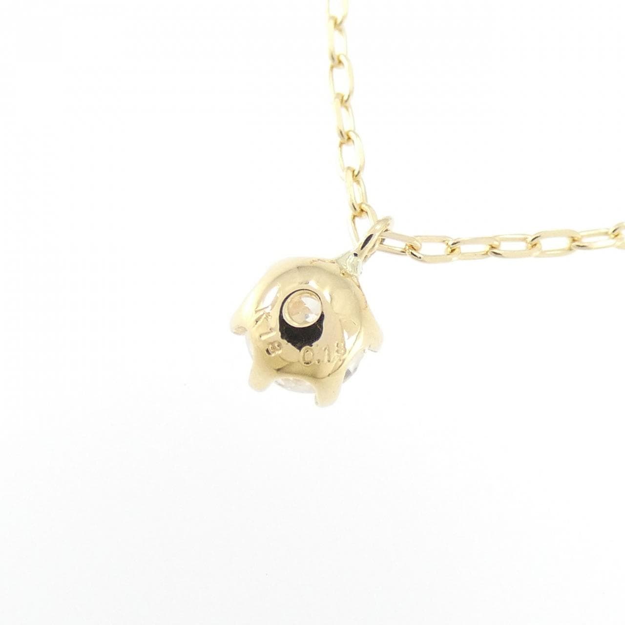K18YG ソリティア ダイヤモンド ネックレス 0.18CT