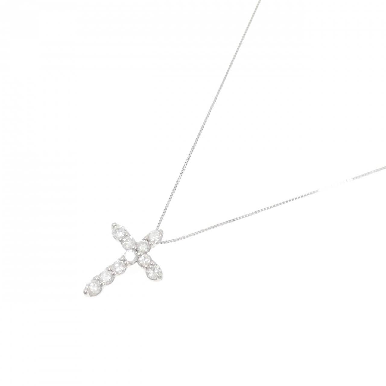 PT900/PT850 クロス ダイヤモンド ネックレス 1.50CT