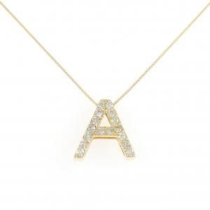 K18YG イニシャルA ダイヤモンド ネックレス 0.32CT