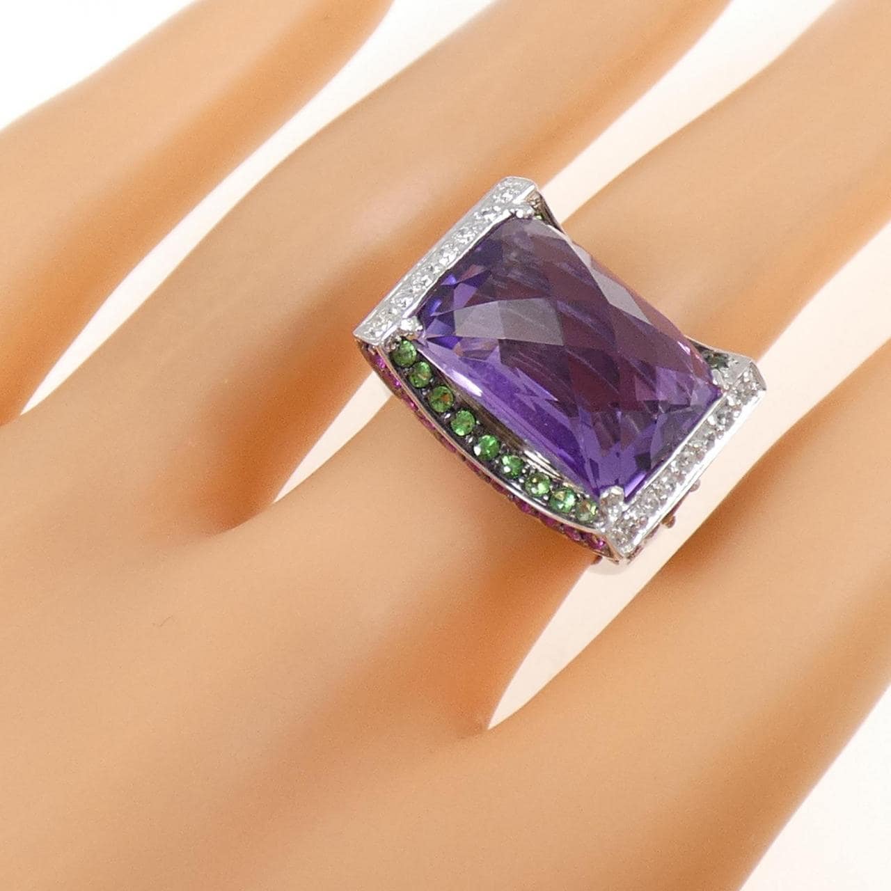 K18WG/K18BG アメジスト リング 11.60CT