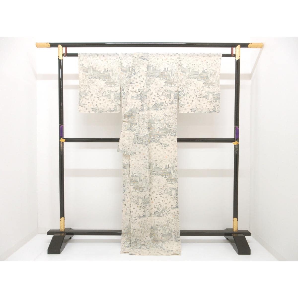 単衣　生紬　一方付【しょうざん】