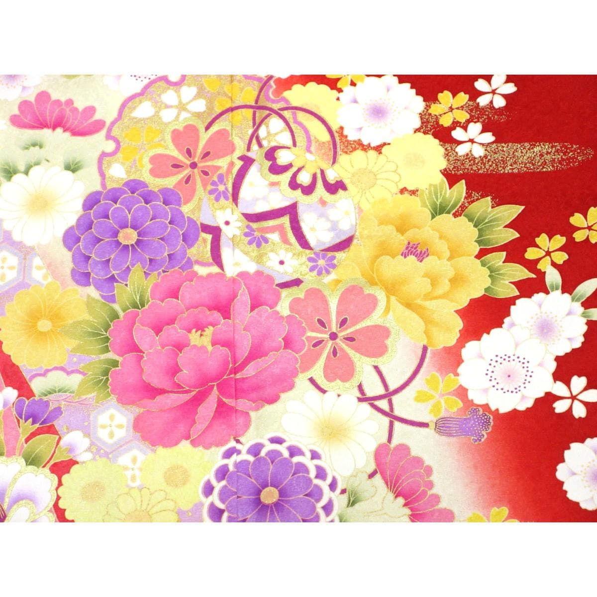 振袖　友禅金彩加工　ボカシ染