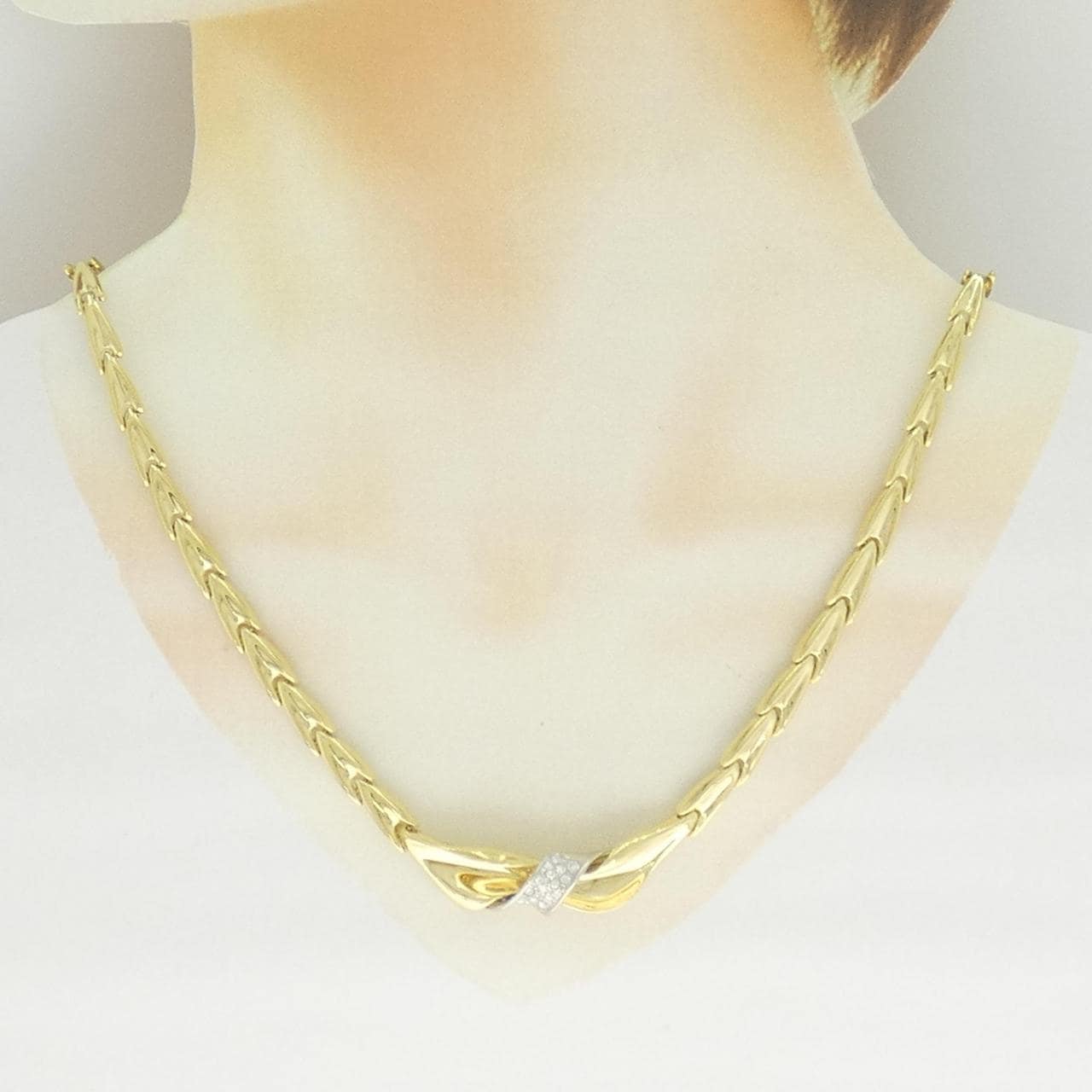 750YG/750WG ダイヤモンド ネックレス 0.35CT