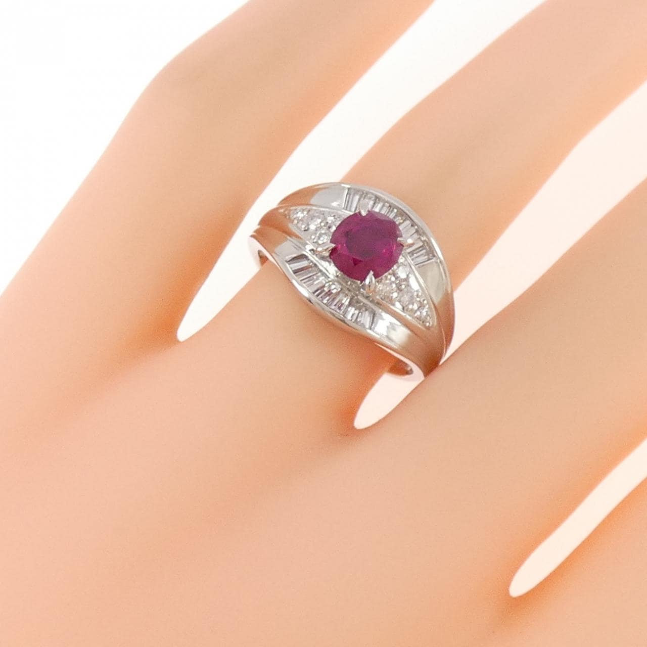 PT900 ルビー リング 1.00CT