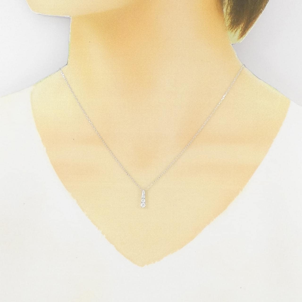 K18WG ダイヤモンド ネックレス 0.20CT