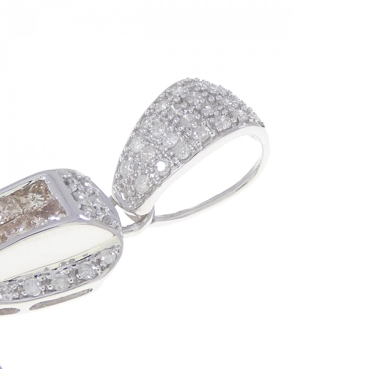 K18WG クロス ダイヤモンド ペンダント 4.00CT