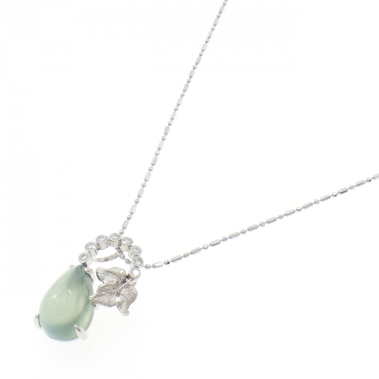 K18WG リーフ プレーナイト ネックレス 9.20CT