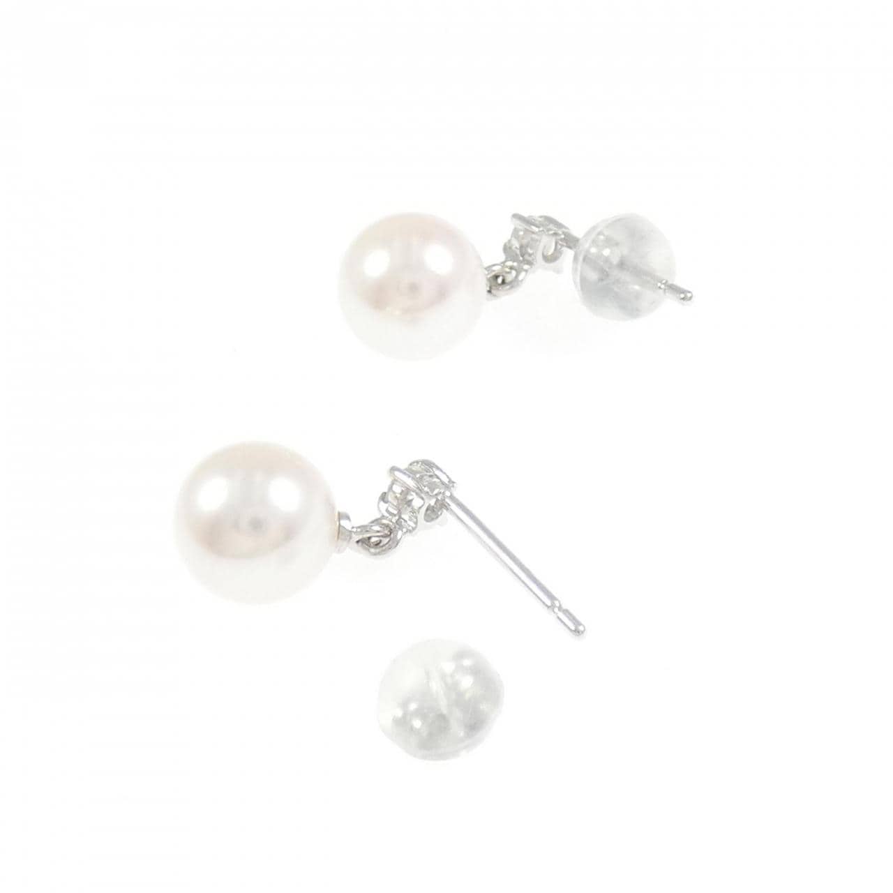 K18WG アコヤパール ピアス 7.2mm