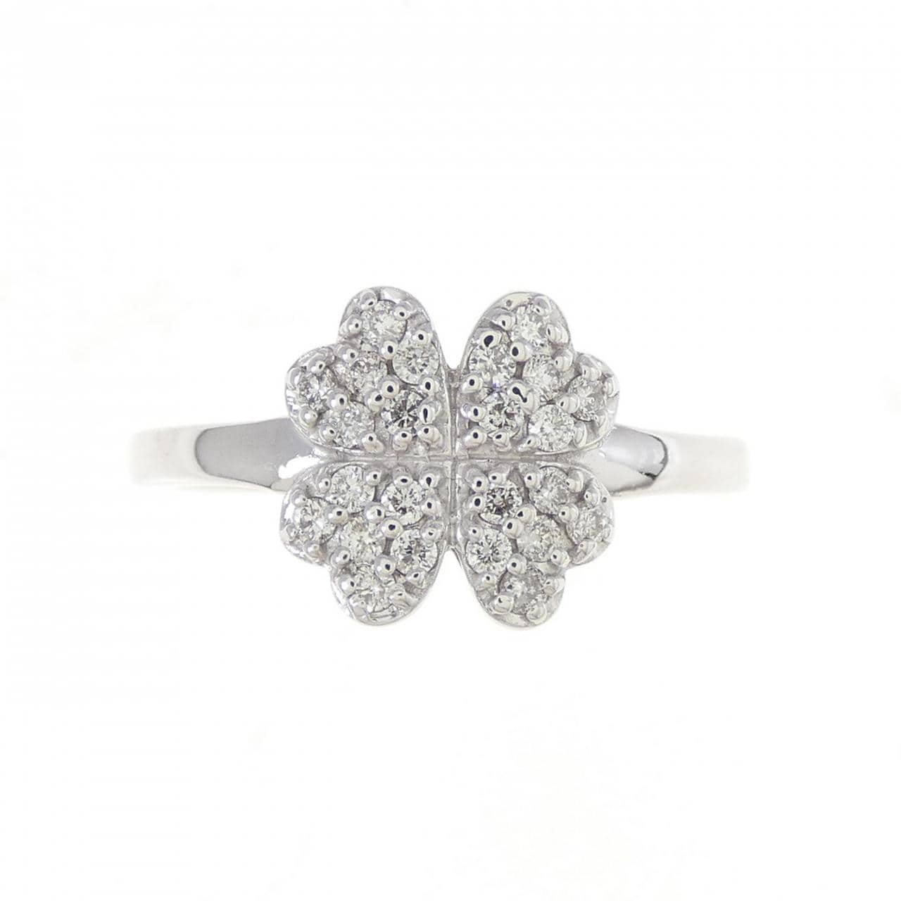 K18WG Clover Diamond Ring 0.20CT