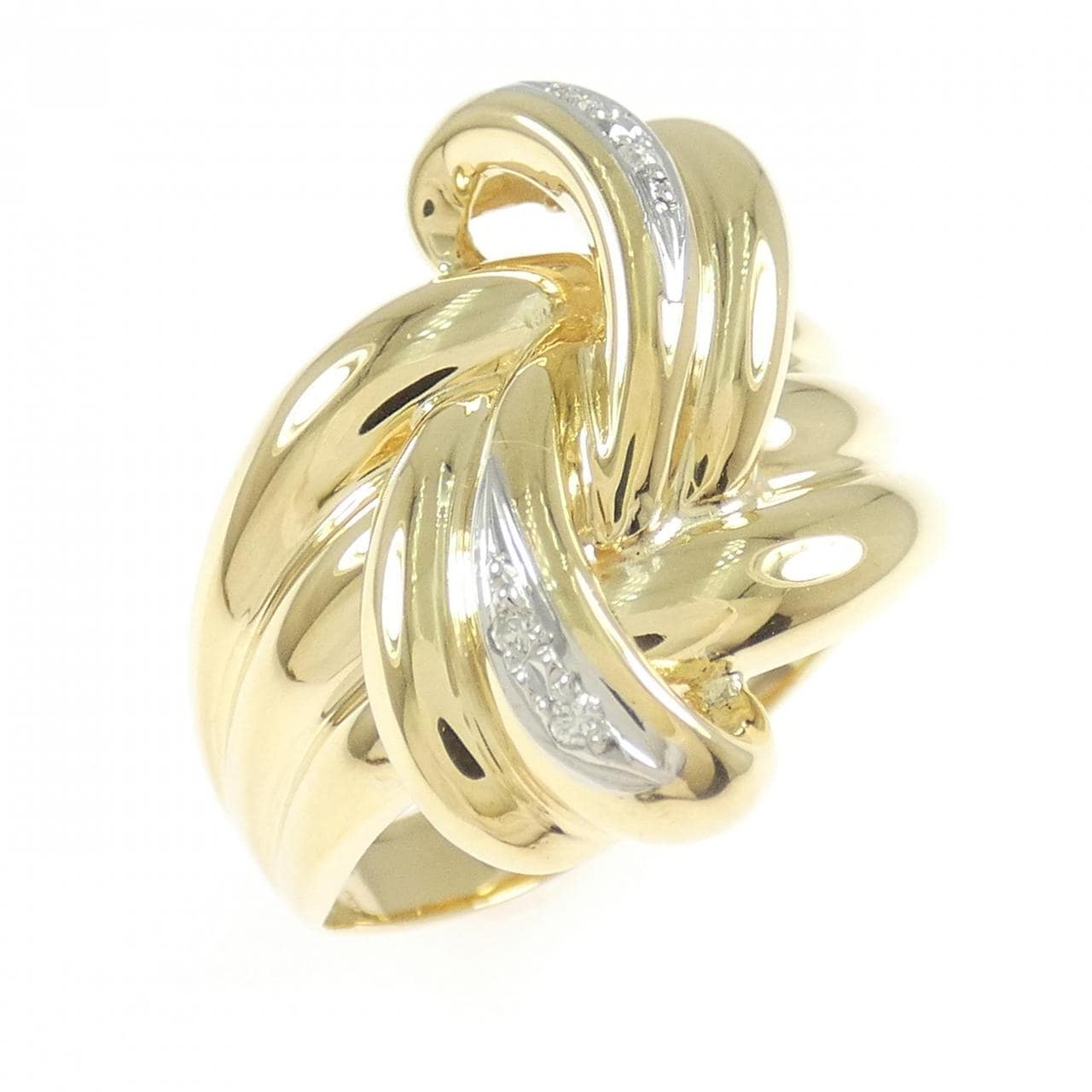 K18YG/PT900 ダイヤモンド リング 0.04CT