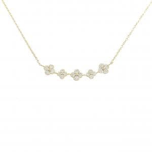 K18YG フラワー ダイヤモンド ネックレス 0.12CT